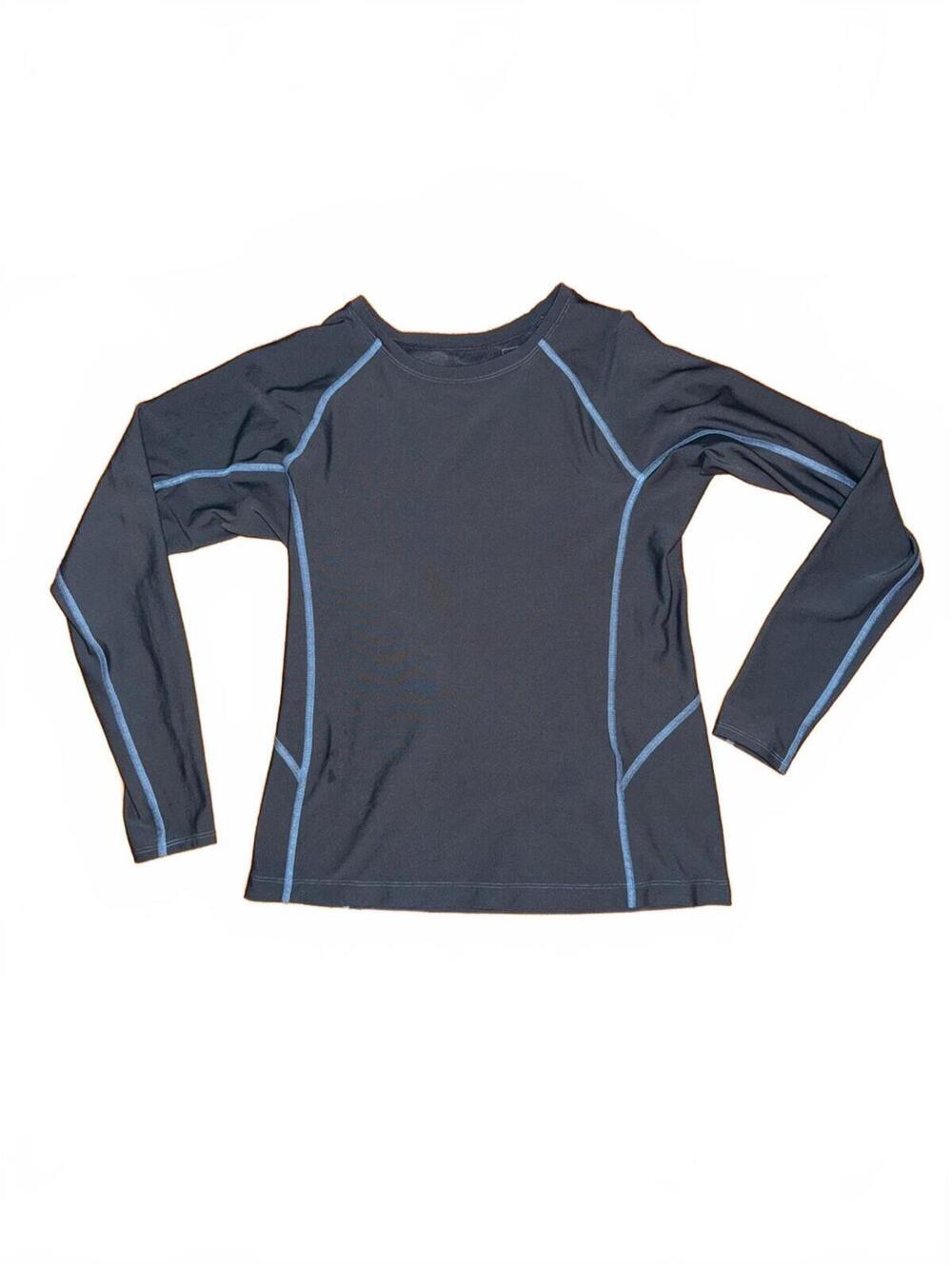LL Bean women’s long sleeve active shirt sz Medium Contrast Stitch 50 UPF layer